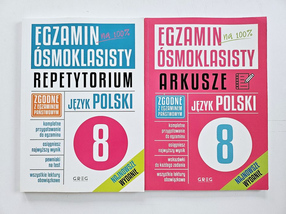Repetytorium + arkusze z języka polskiego egzamin ósmokl,