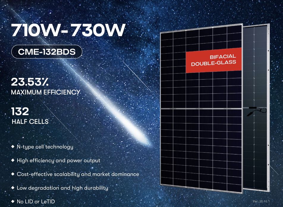 Palete 33 unid. de painéis fotovoltaicos AESolar 730W Tipo N TOPCon