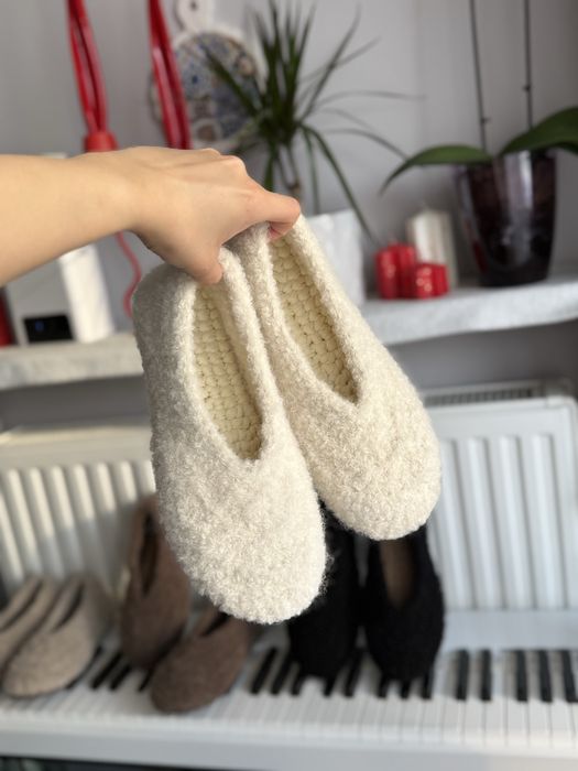 Baleriny z alpaki | rozmiar 38 | kolor biały I do domu i na zewnątrz