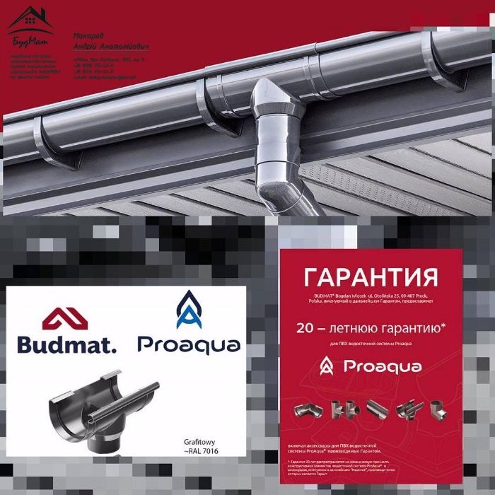 Водостічні системи (ринва) Profil, Bryza, ProAqua. Розрахунок і підбір