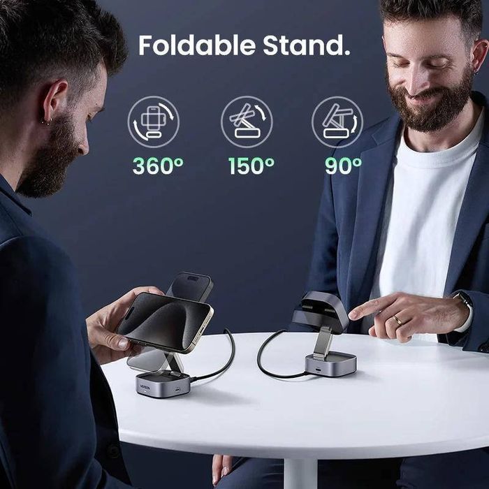 Бездротовий зарядний пристрій UGREEN 2-in-1 MagSafe 25w Qi2 Magnetic