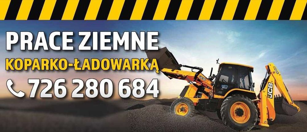 Usługi koparką. Koparko Ładowarką. Roboty Ziemne. Wykopy. Rozbiórki.