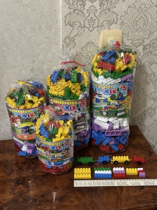 Конструктор блочний , мікс 2,3,4,5 Промтекс. 552 , 444 , 312 , 174дет