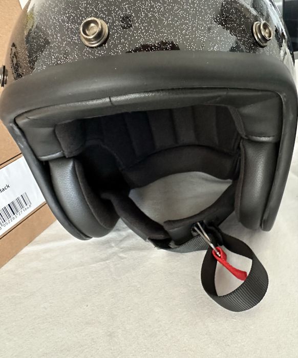 Capacete Aberto DMD Retro Vintage Glitter Black XL