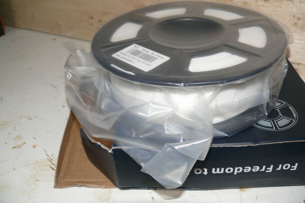 carretel fio pla branco  impressão 3d