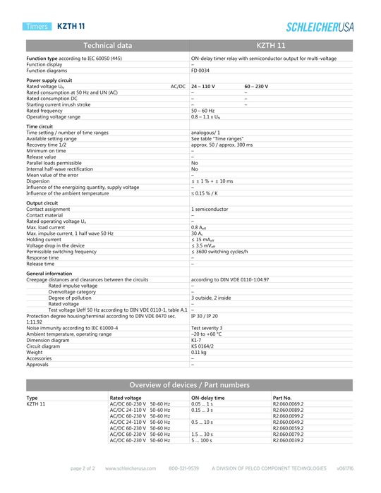 Przekaźnik czasowy Schleicher  KZTH11 (C) czasówka