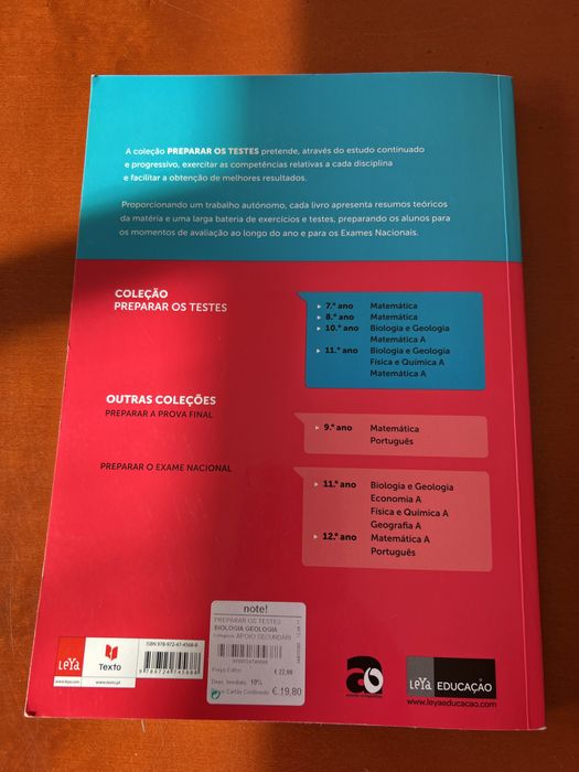 Livros de Biologia e Geologia 11 ano - exame
