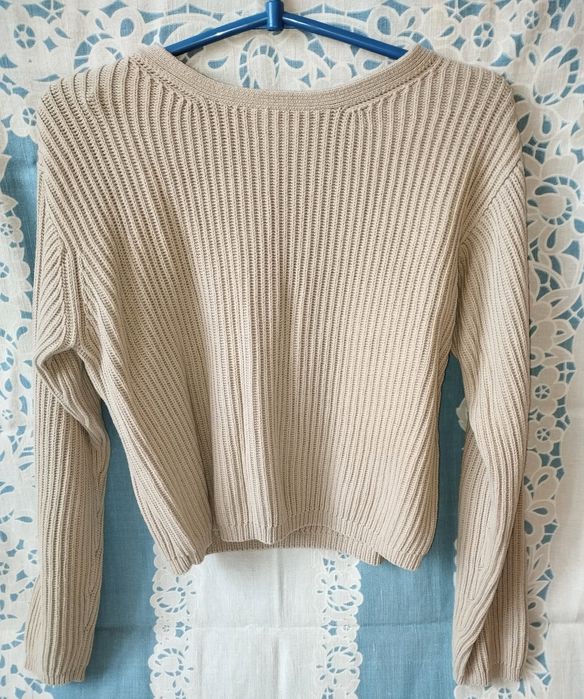 Prążkowany sweter beżowy Peek & Cloppenburg