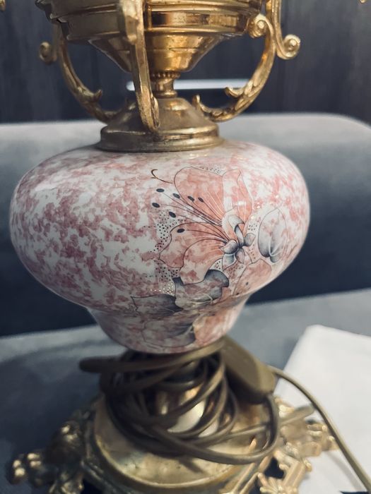 Piekna lampa antyk szklana
