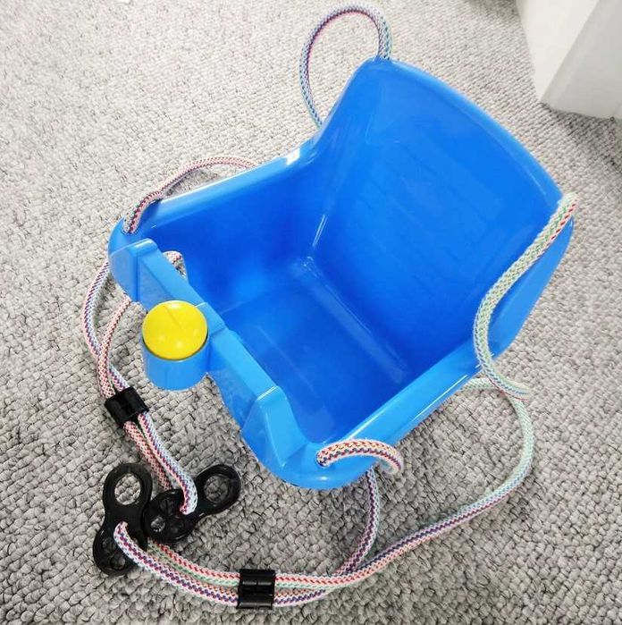 Huśtawka ogrodowa wisząca kubełkowa z klaksonem Dohany 5037 niebieska