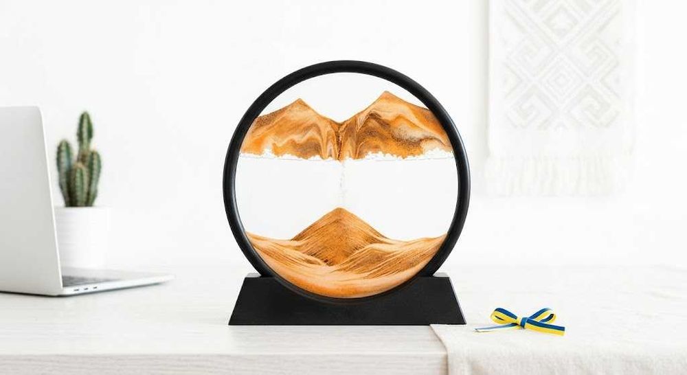 Пісочна картина 3D антистрес Sandscape динамічна жива картина з рухомим піском настільний декор для дому офісу подарунок Песочная картина