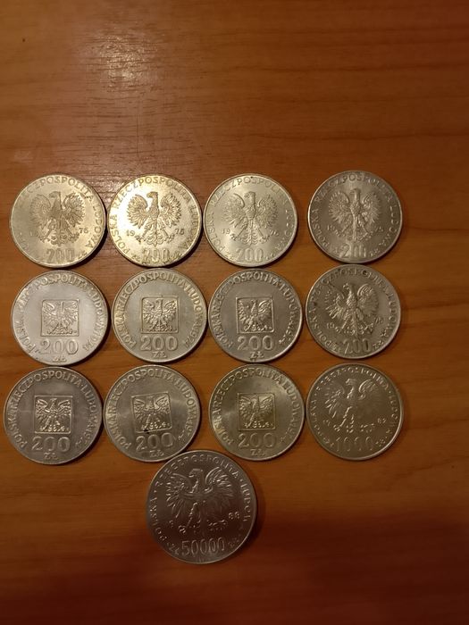 Srebrne  Monety 13 sztuk