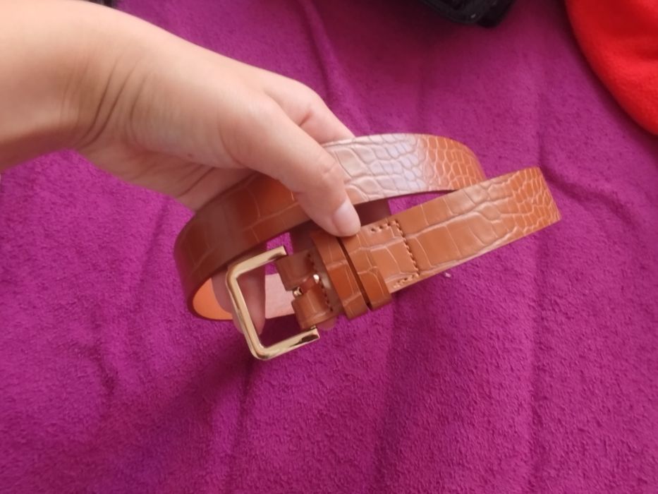 Cinto de pele castanha