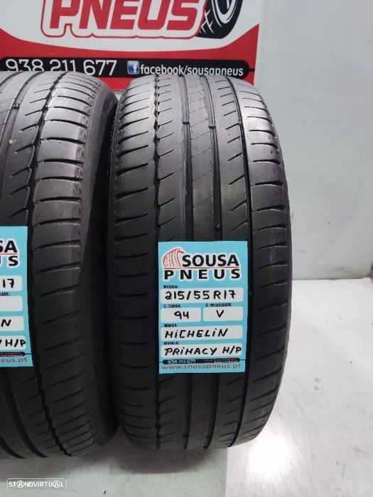 2 pneus semi novos 215-55r17 michelin - oferta dos portes