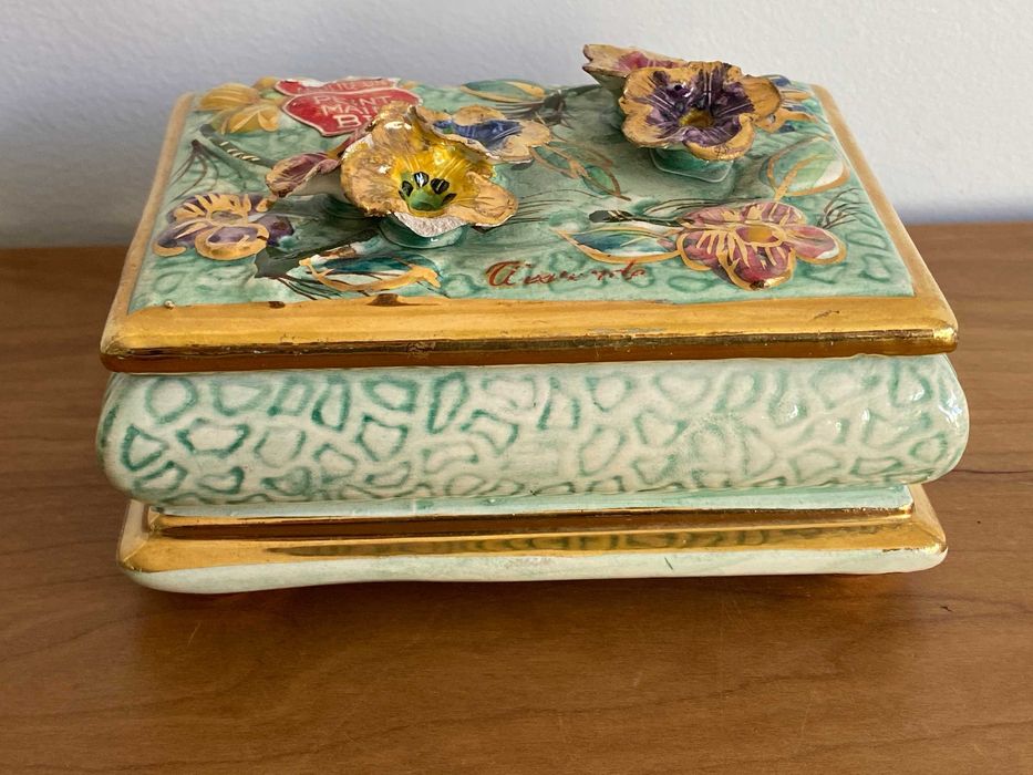 Vintage Szkatułka Ręcznie Malowana B.H. Belgia
