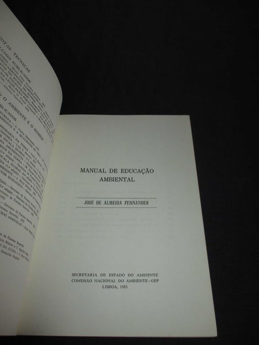 Livros Notas Técnicas Comissão Nacional do Ambiente