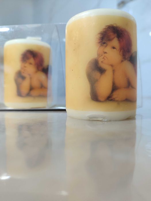 Lote de 20 velas decorativas com anjos
