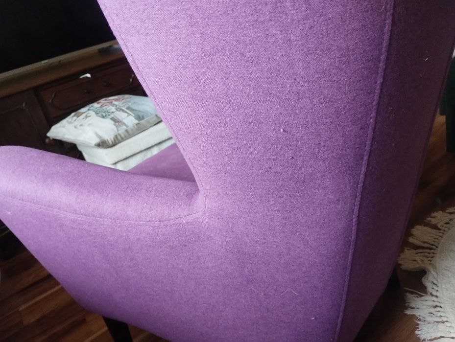 Fotel uszak fioletowy