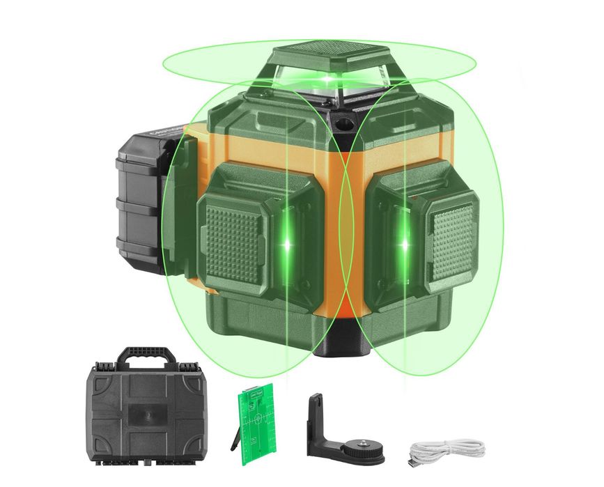 POZIOMICA LASEROWA OBROTOWA Laser Krzyżowy 30M Samopoziomujący Liniowy