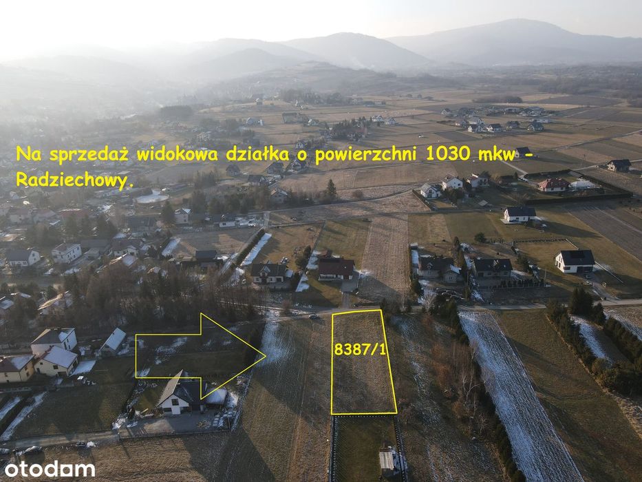 Na sprzedaż widokowa działka 1030 mkw Radziechowy.
