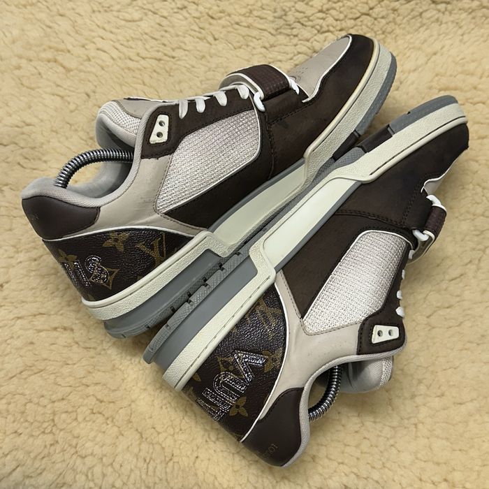 Buty Louis Vuitton LV trainers leather moka brown monogram luxury