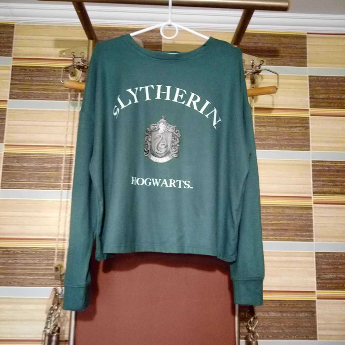 Кроп-світшот слизерин гаррі поттер (slytherin hogwarts)  l / оверсайз