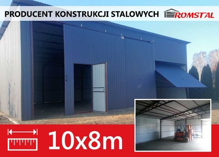 Duży Garaż Blaszany 10x8 - Blaszak - Wiata - HALA - Magazyn - ROMSTAL