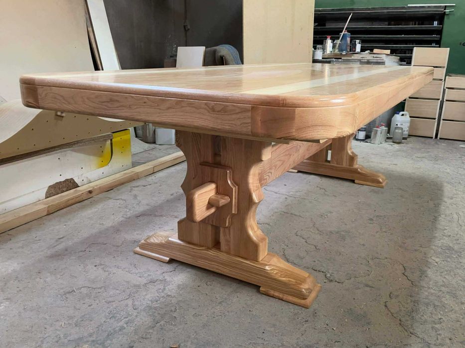 Stół gotycki, klasztorny, jesionowy 250 cm do 400 cm x  114, unikat.