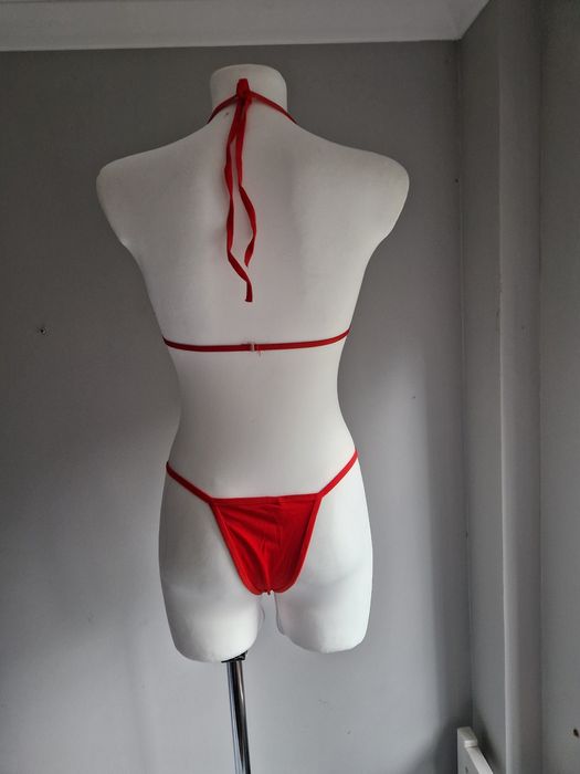 Seksowna bielizna czerwona w z kokardkami L