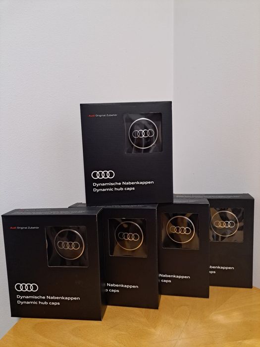 Dekielki Dynamiczne Audi Obrotowe Nakretki 4M8071006A NOWY KOMPLET A3 A4 A5 A6 A7 A8 Q3 Q5 Q7 Q8