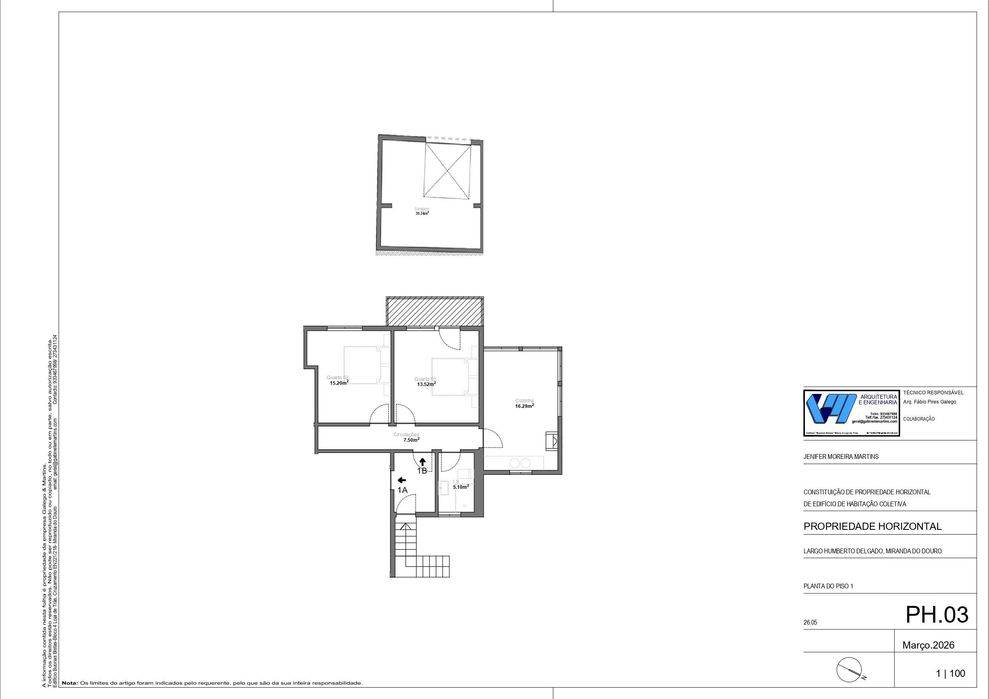 Apartamento T2 de 60m2 + Garagem Com Varanda