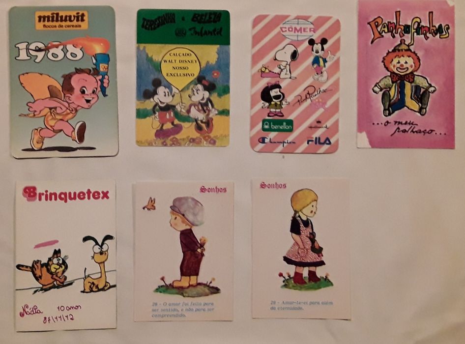 Calendários de bolso, vários anos, tema: bonecos
