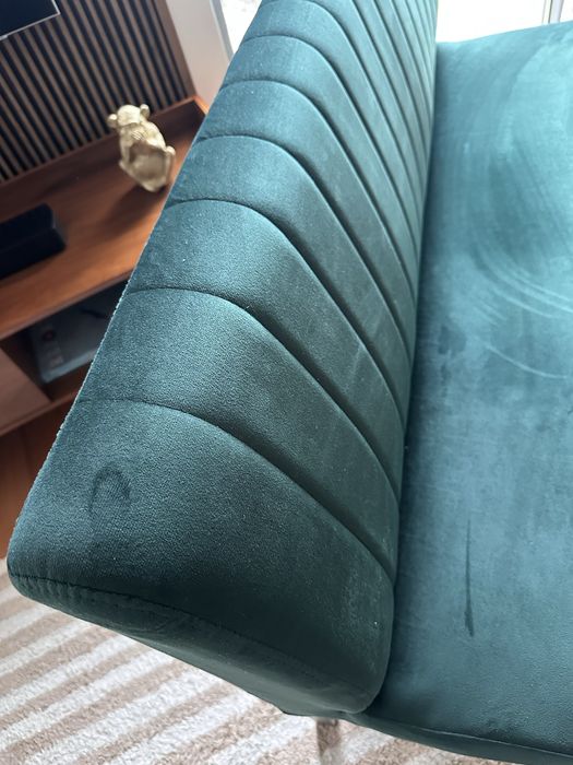 Banco profissional 2-3 lugares de veludo verde. 559,00 € Novo