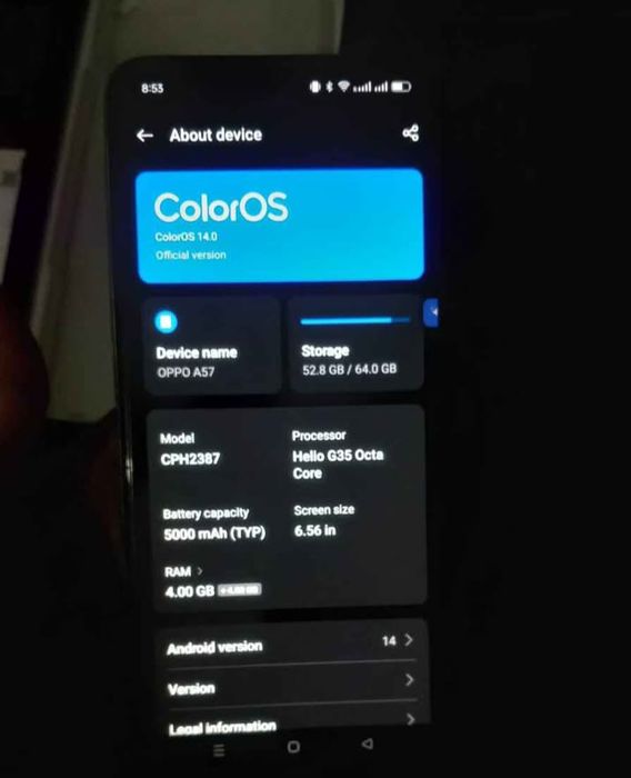 Oppo A57. 4GB. como novo