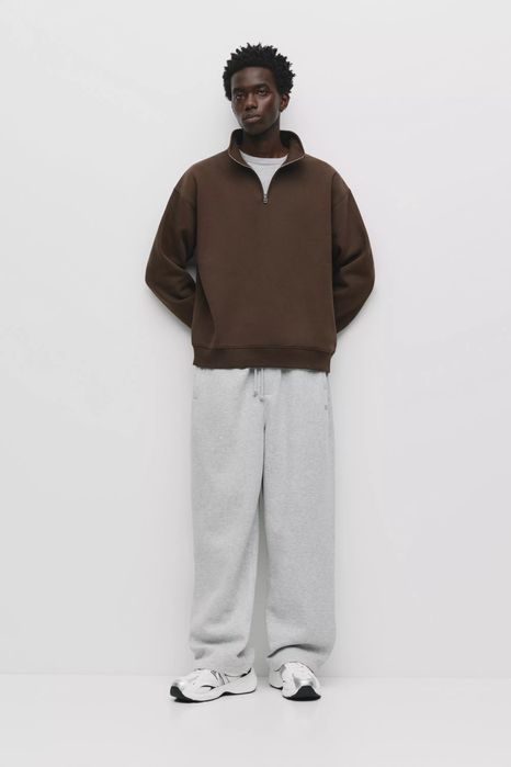 Чоловічий Світшот PULL&BEAR 1/3 Zip Sweatshirt Свитшот Кофта Мужская Новая Худи