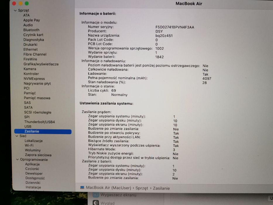 Laptop macbook air Gold tylko 68 cykli jak nowy