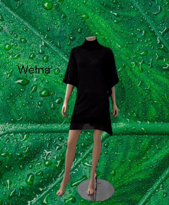 Donna&Mario Conti oversize sukienka nietoperz z golfem damski M/XXL wełna