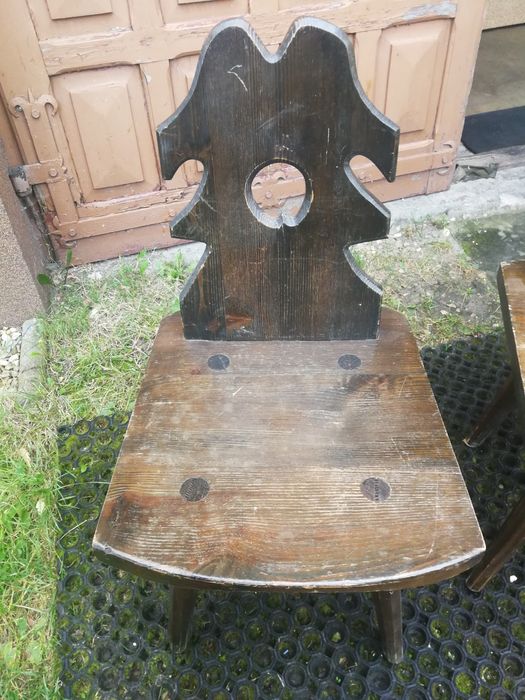 Krzesła zydle cepelia drewno w oryginale niemalowane