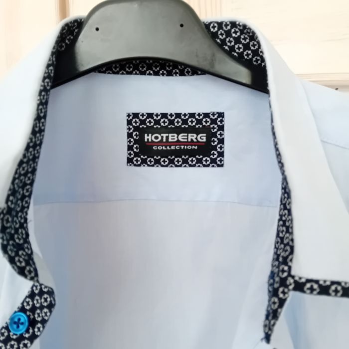 Hotberg błękitna koszula naturalne materiały M