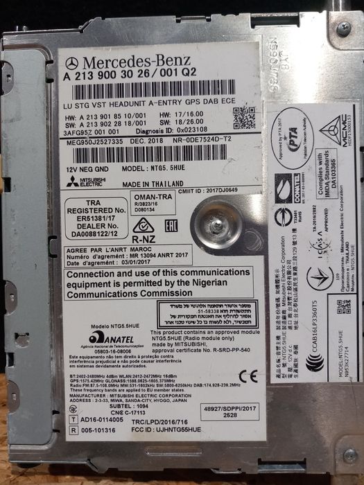 Radio sistema de navegação multimédia Mercedes W213 W205 W238
