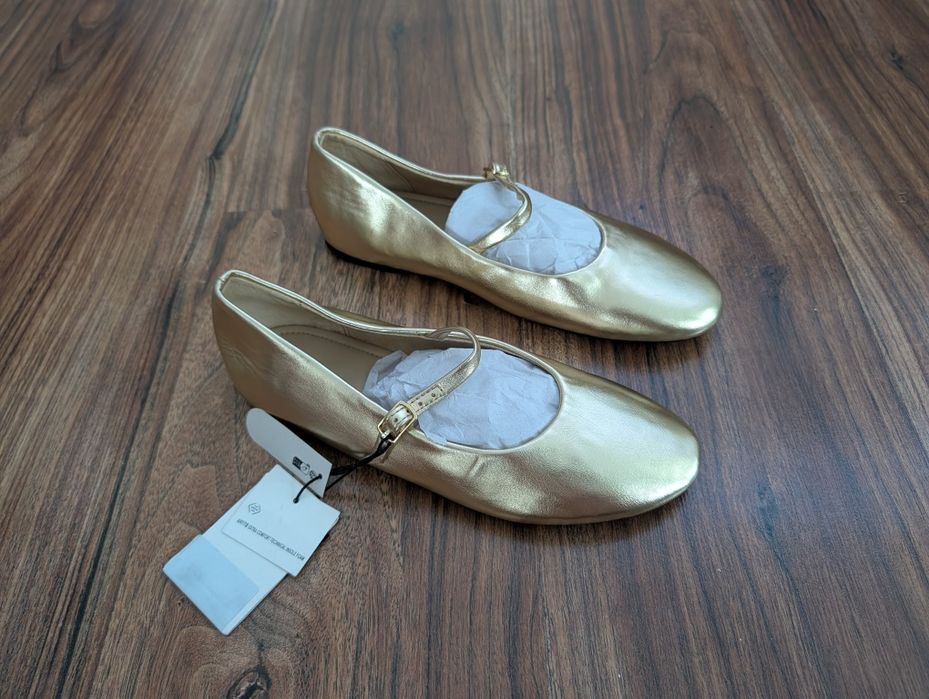 Nowe złote baleriny Pull&Bear Collection r. 36 – z metką