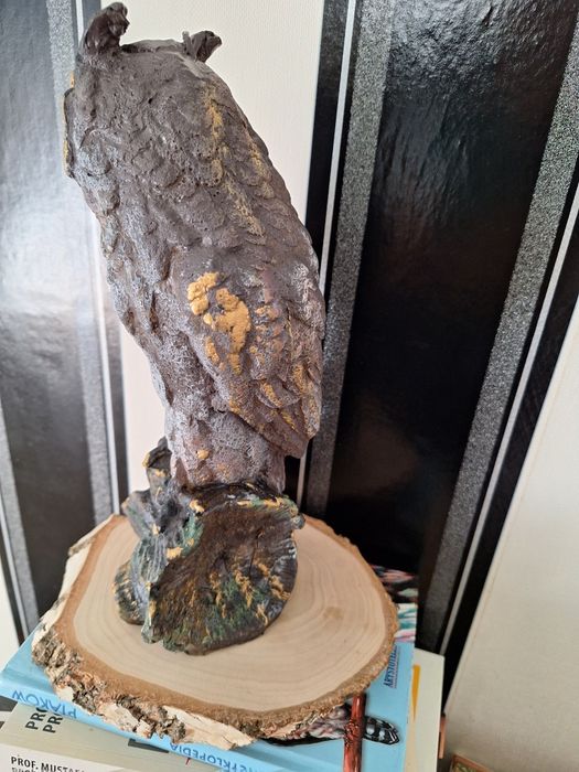Duża piękna sowa świeca figurka nowa 27 cm