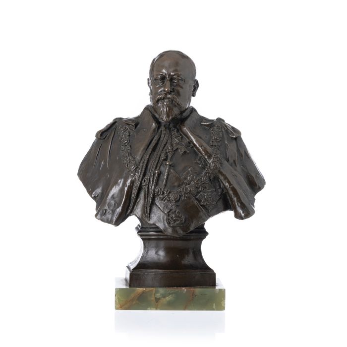 Escultura - Alfred Edward Briscoe Drury - Rei Eduardo VII (assinado)