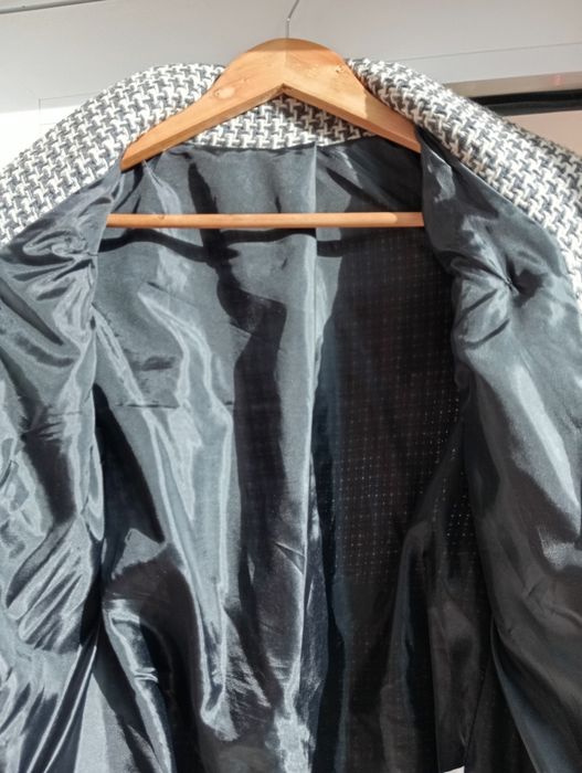 Casaco touwed cinza e preto