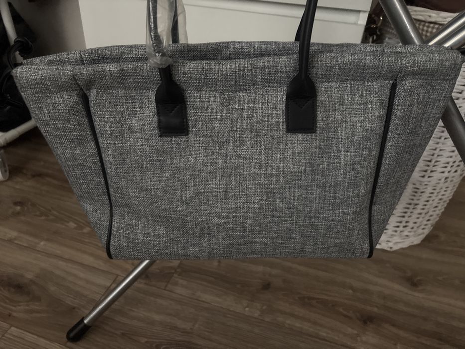 Torebka  szara material.