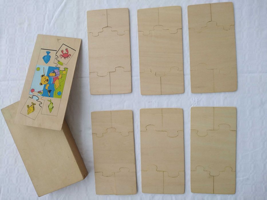 Caixa com Puzzles em Madeira