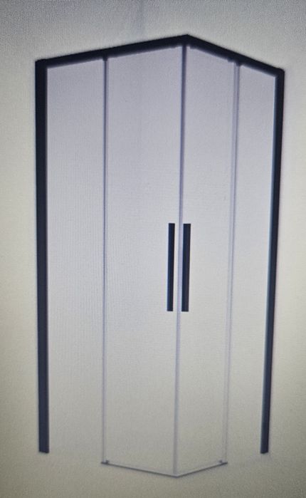 Drzwi z el. st. lewe 90x200 czarny szkło przezroczyste 1/2 kabiny LARL