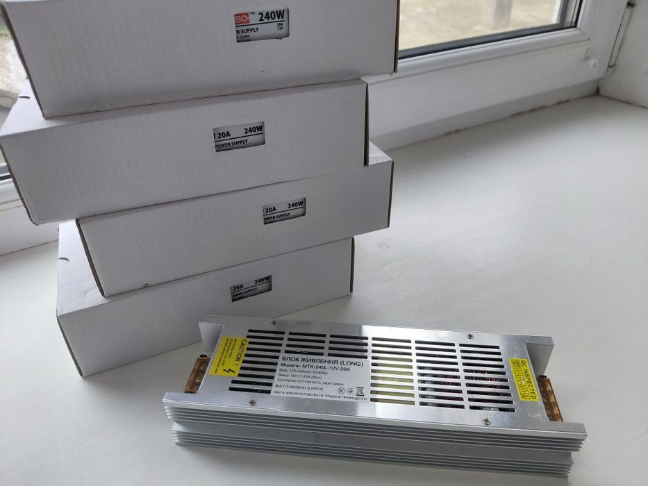 Блок живлення JINBO 240 Вт 220В AC/12В DC IP20 відкритий (JLV-12240K)