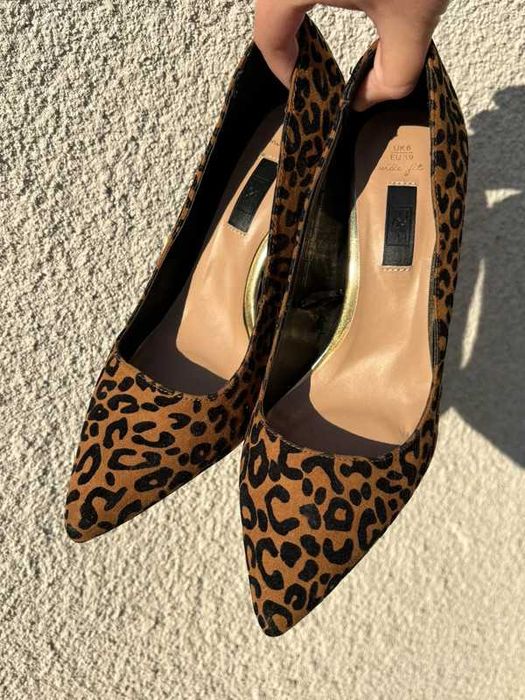 Czółenka damskie na obcasie Leopard Cheetah Stiletto