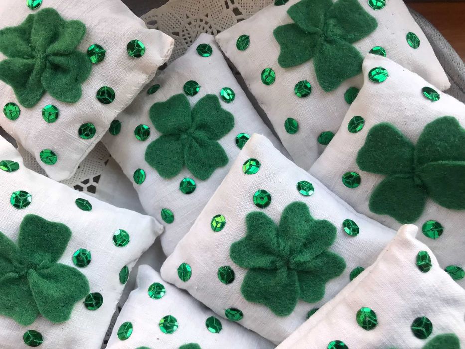 Almofadinhas com alfazema - trevo da sorte